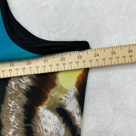 Kate & Mallory Womens XL Maxi Dress Colorful Animal Print Pink Blue Orange - Picture 4 of 6